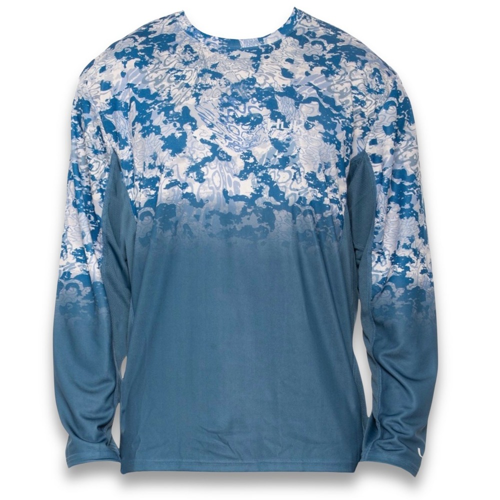 HUK Icon X Tide Change Fade UPF 50+ Shirt - NWT Mens Size Medium Fade #44663-E4